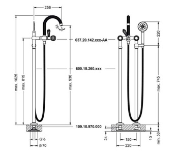 Смеситель для ванны Jorger Cronos Crystal 637.20.142.000 chrome