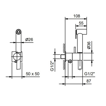 Гидроёршик с двойной функцией Fantini Mint никель 91 92 8487