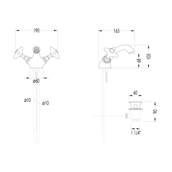 Смеситель для раковины Devon&Devon White Rose UTWR710 золото