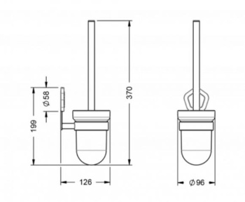 Ершик туалетный Jorger Shado 635.00.000.040-51 благородная латунь/белая бирюза/матовое стекло