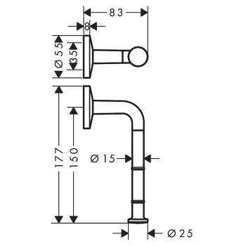 Axor Universal Держатель т/б, подвесной, цвет: шлифованный никель 42856820