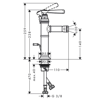 Axor Montreux Смеситель для биде, на 1 отв. цвет: никель шлифованный 16526820