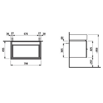 LAUFEN Living City Тумба под раковину 817436, 790x455x455 мм,2 ящика, цвет 01 Multicolor (Не производится!)(1шт ждем на склад к 27 января)