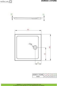 Душевой поддон Radaway Doros C Stone White SDRC9090-01-04S