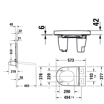 Duravit Starck F Plus Крышка Sensowash с возможностью подключения автосмыва