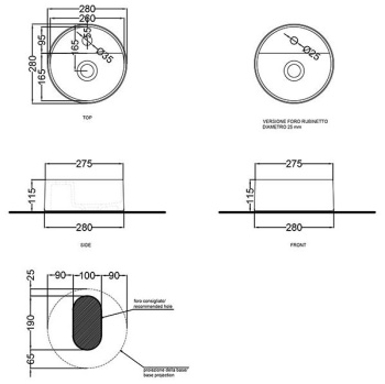 Раковина накладная Cielo Les Petites LPLATSF SM 28 см зеленый
