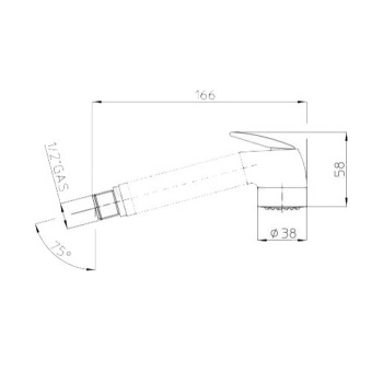 Bossini Nikita Комплект: запорный вентиль, 1/2M лейка с клапаном подачи из латуни, - шланг латунный,