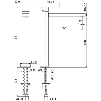 Смеситель для раковины Kerama Marazzi Futura 66419KM.01.093 черный