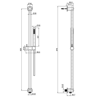 Душевой гарнитур Fima Carlo Frattini Saliscendi со штангой и ручным душем, хром F2009CR