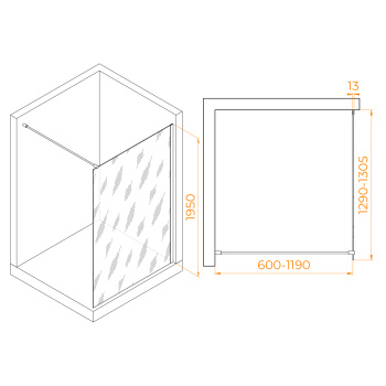 Душевая перегородка RGW Walk In WA-010 неподвижная 130 см 351001013-31