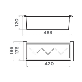 Коландер Omoikiri CO-04-GM для моек нержавеющая сталь вороненая сталь 4999057