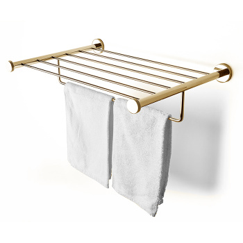 3SC Ribbon Полочка-решетка 50х35хh10см, с полотенцедержателем, цвет: золото 24к. Lucido RB99GD