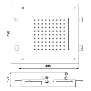 Встраиваемый верхний душ Almar 49,8х49,8, 2 типа струи, black absolute brushed pvd E044280.AB