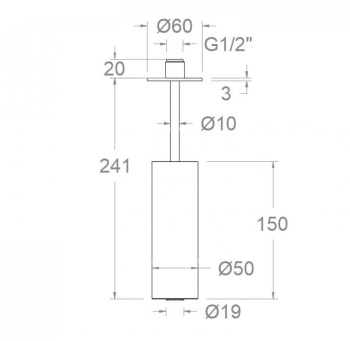 Верхний душ Ramonsoler Hydrotherapy потолочный цилиндр золото BV10RT150OC