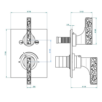 Встраиваемая часть термостатического смесителя THG G00-A00-5500AE