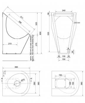 Писсуар с безводным клапаном матовый Nofer 13004.70.S