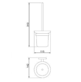 Ершик туалетный Nofer NIZA 16857.N, черный