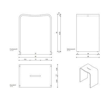 Душевая табуретка Decor Walther Stone 974750 белый