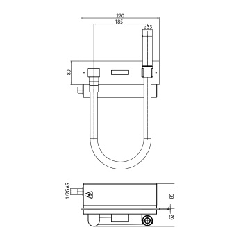 Bossini Apice Гигиенический душ со смесителем, лейкой и шлангом, цвет: хром E89501.030