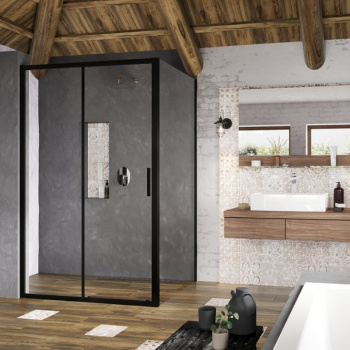 Душевая стенка Ravak Blix Slim X9BM40300Z1 черная