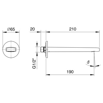 Излив для ванны Fantini Lame настенный, хром 24 02 M045