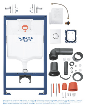 Инсталляция для подвесного унитаза Grohe Rapid SL в сборе 3-в-1, с накладной панелью Nova Cosmopolit