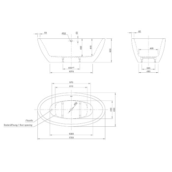 Акриловая ванна KNIEF Loom 170x85 0100-058-06 bi matt