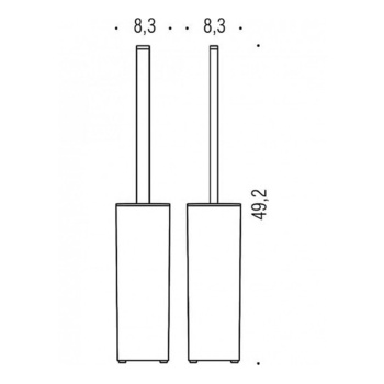 Туалетный ёршик Colombo Basic Q напольный, черный матовый B3706.NM