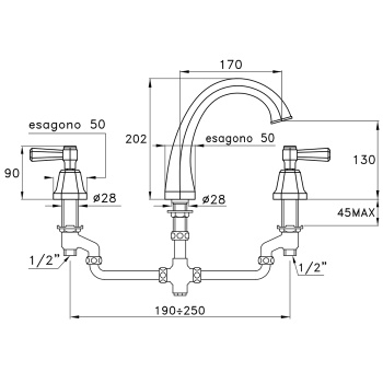 Смеситель для раковины Stella Eccelsa Leve 3223 EL 00021 AU00 золото