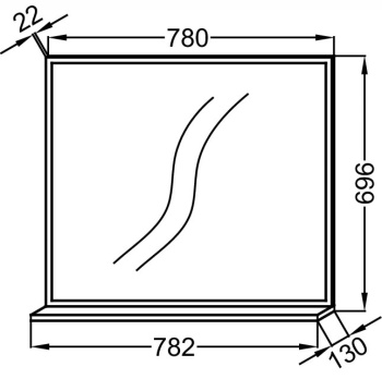 Зеркало с полочкой 78 см Jacob Delafon Vivienne EB1597-E52, дуб табак