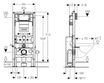 Система инсталляции для унитазов Geberit Duofix UP320 111.380.00.5