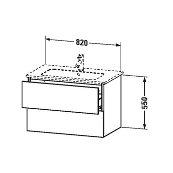 DURAVIT L-Cube Тумба подвесная 820х481 мм цвет орех натуральный 79 (для раковины 233683)