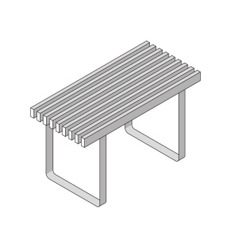 Скамейка Eegibi Topkapi 75x35x Н 44, нержавеющая сталь/бирманский тик, HA 65 10 0020