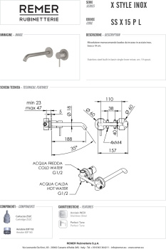 Смеситель для раковины Remer X-style SSX15PL хром