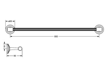 Держатель для полотенец Jorger Cronos 637.00.040.000 chrome