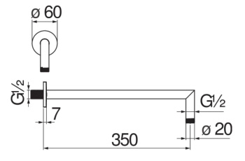 Держатель верхнего душа Nobili AD138/44IX сталь