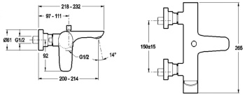 Смеситель для ванны с душем Jacob Delafon Aleo E72282-CP