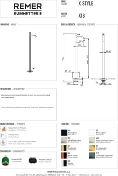 Смеситель для раковины Remer X-style X18DO золото