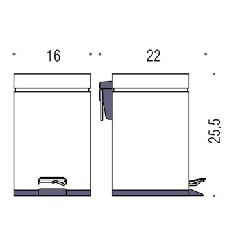 Ведро для мусора Colombo Black&White 3л с крышкой и педалью, хром B9210.CR