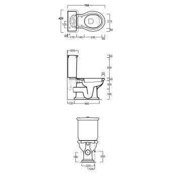 Бачок для унитаза моноблока Simas Lante LA09bi белый
