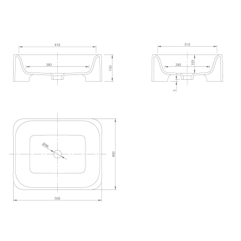 Раковина накладная Knief Feel 50х40х15 без отв под смеситель, белый матовый 0600-023-01 bi matt