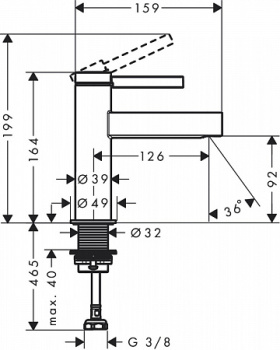 Кран для раковины, Hansgrohe, Finoris, для холодной воды, цвет-хром