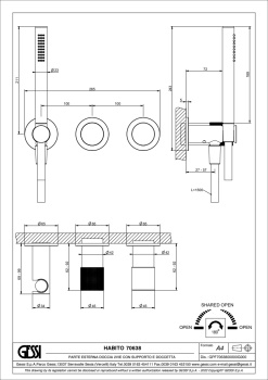 Смеситель для душа Gessi 70638.727 Brass Brushed PVD