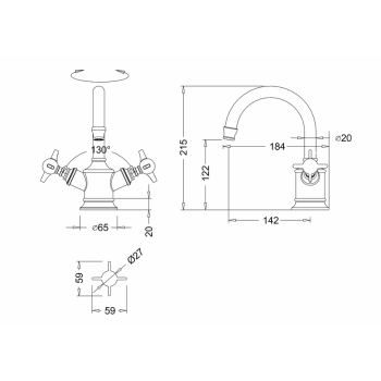 Смеситель для раковины Burlington Arcade ARC 2014 CHR хром