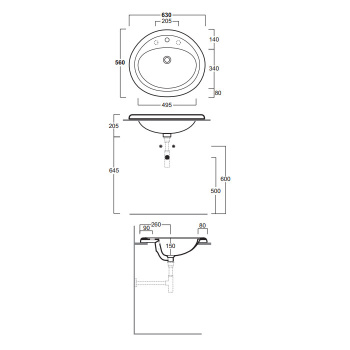 Раковина накладная Simas Top e Lavabi D'Arredo S 51 1 hole 63 см белый