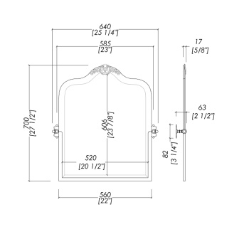 Зеркало подвесное Devon&Devon Mayfar 70х6.3х64 поворотное фурнитура, хром DD117CR