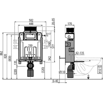 Инсталляция для унитаза Alcaplast Renovmodul AM119/850