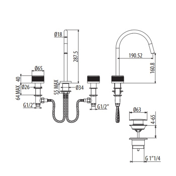 Смеситель для раковины Gattoni Md MD100/23C0 ручки san giulio, хром