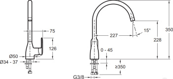 Смеситель для кухни Jacob Delafon KUMIN E99477-CP