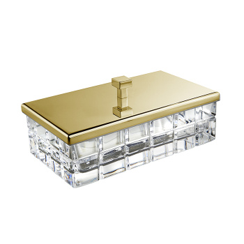 3SC Palace Коробочка универсальная, 23х12,5хh10см, с крышкой, настольная, цвет: Ambro хрусталь/золото 24к. Lucido PA78AAMGD